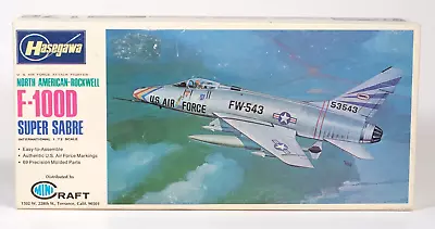 Vtg Hasegawa/Minicraft  F-100D Super Sabre Plastic Model Airplane  1/72 Sealed • $23.39