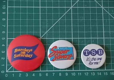 3 X Vintage Collectable Barclays Bank & TSB Badges 70/80s • £2