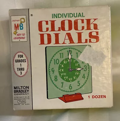 Vintage 1965 Milton Bradley Clock Dials W/stands Grades 1-3 USA Homeschool Game • £11.57
