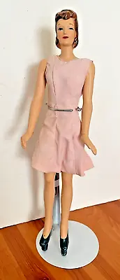 WONDERFUL VTG 1940s Sewing Mannequin Doll W/ PINK Dress & BRA PANTIES -15  Tall • $120