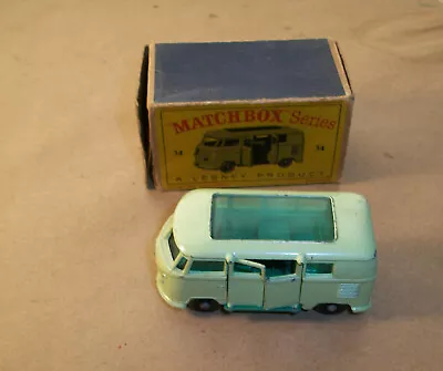 Vintage  Lesney Matchbox  4 Volkswagen Camper Green With Box • $28