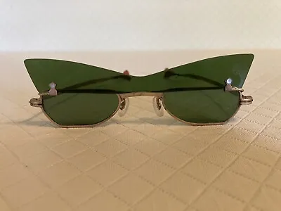 Rare Vintage 1960s KK Spectacle John Lennon Flip-Up Sunglasses Gold Frame W/Case • $130