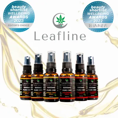 CBD Oil Spray High Strength CBD 1500mg 2500mg 5000mg - 30ml - CBD Leafline Pure • £19.99