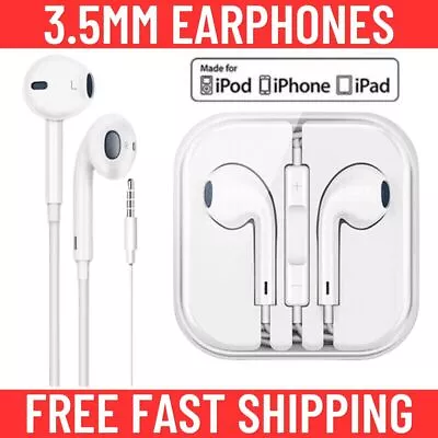 £3.95 • Buy Earphones For Apple IPhone 6 6s Plus 5s IPad Headphones Handsfree With Mic 3.5MM