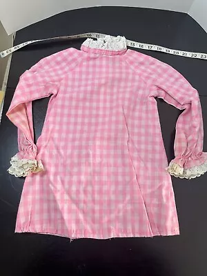 Vintage 60s 70s Girls Clothing Pink Gingham Hommade Stain • $11.70