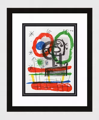 LOOK 1965 Original JOAN MIRO Color Lithograph  Bold Abstract Figures  FRAMED COA • $1236.75