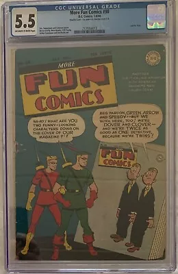 (1944) MORE FUN COMICS #98 CGC 5.5 DOUBLE COVER! Rare Golden Age! Last DR FATE! • $1199.99