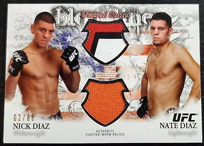 2012 Topps UFC Bloodlines Dual Fighter Relics RARE Nick Diaz Nate Diaz 02/88 • $189