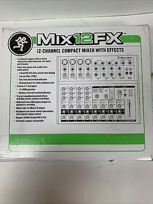 Mackie Mix12FX 12-channel Compact Mixer With Effects- USED • $125