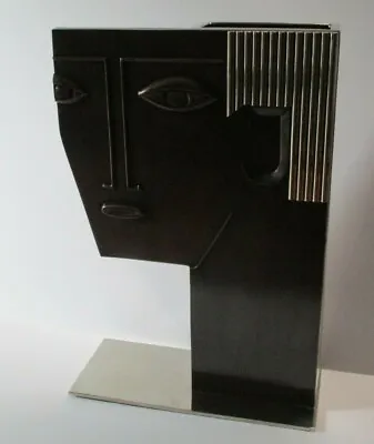 Large Vintage Metal Sculpture Cubist Cubism Head Face Abstract Modernism Vase • $2000