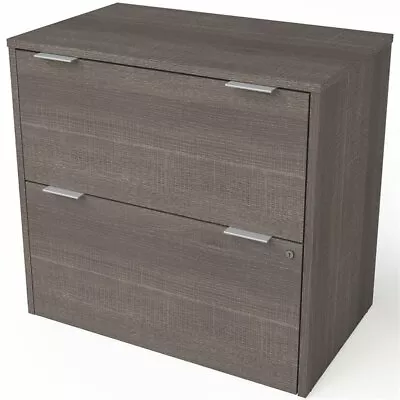 Bestar I3 Plus 2 Drawer Lateral Wood File Cabinet In Bark Gray • $252.67