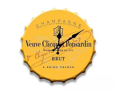 Veuve Clicquot Champagne 30cm Wall CLOCK Display Sign Metal Bottle Top Bar • £16.95