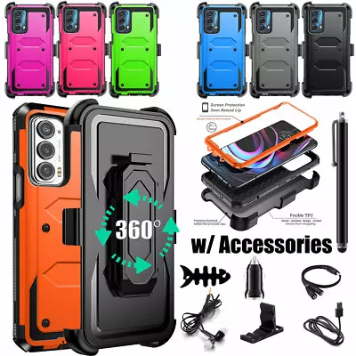 Case For Motorola Edge 5G UW 2021 With 360 Clip Holster Holder Cover Accessories • $14.89