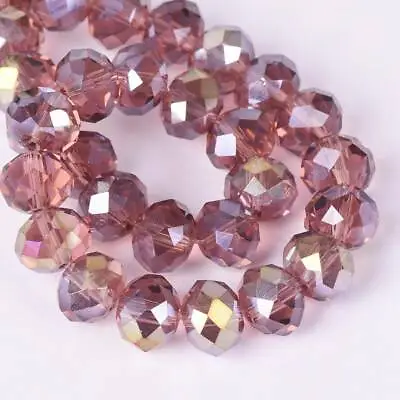 3mm 4mm 6mm 8mm 10mm 12mm AB Rondelle Faceted Crystal Glass Loose Beads Lot • $2.15