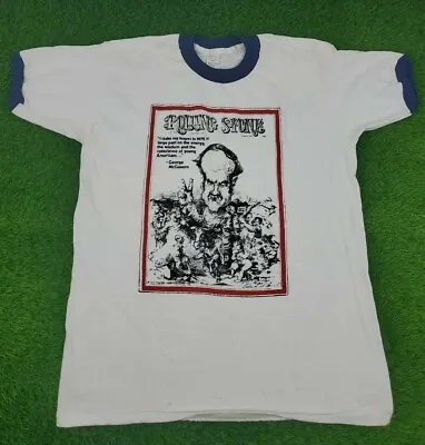 Vintage 70s Rolling Stone Magazine Cover Ringer T-Shirt  L Rare 1972 Caricature  • $224.99