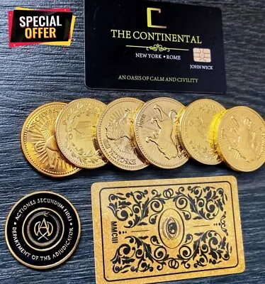 John Wick Continental Adjudicator Gold Coins Hotel Card Collectors Cosplay Prop • $19.99