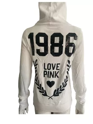 Victoria's Secret PINK  Hoodie Sequin Bling Jacket Full Zip Fleece M NWT • $59.49