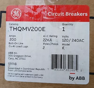 GE THQMV200E 200A Bolt-On Main Circuit Breaker • $100