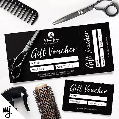 Custom Printed Gift Vouchers | Perforated | Hairdresser Salon Business Women 03 • £12.99