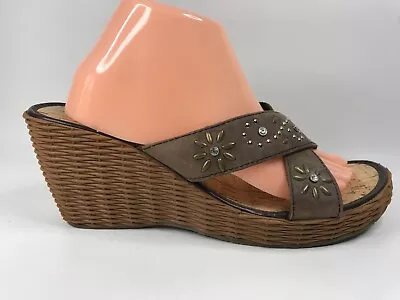 $28.98 • Buy Roper Women's Size 11 Brown Suede Open Toe Studded Slip On Heeled Slides 