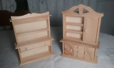 Lot Of 2 Dollhouse Wood Mini Cabinets Don Mechanic Ent Unfinished • $17