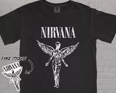 Nirvana Unisex Vintage Band Tee In Utero Nirvana Tour 90s Shirt Kurt Cobain • $32.20