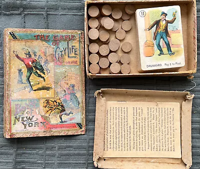 Antique McLoughlin Bros NY 1889 The Game Of City Life Or Boys Of New York Cards • $749.99