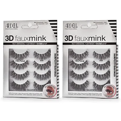 2 Pack Ardell 3D Faux Mink Lashes 858 Total 8 Pairs NEW FAST SHIPPING • $18.95