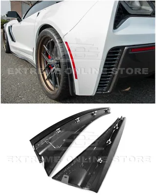 For 14-19 Corvette C7 GM XL Extended PRIMER BLACK Rear Splash Guards Mud Flaps • $89.98