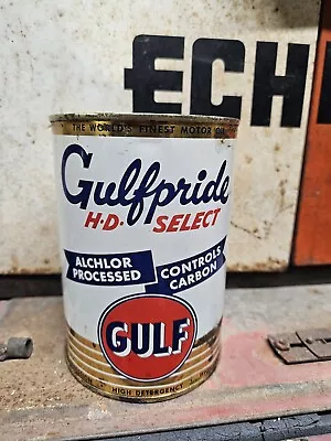 Gulf Gulfpride Metal Quart Oil Can Sign • $119.99