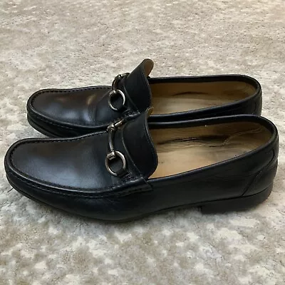 Magnanni Loafers Dress Shoes Blas Black Leather Horse Bit Men’s Size 9.5 M • $33.96