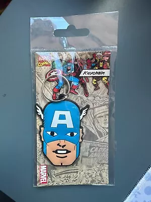 Marvel RK38309 Captain America Face Keychain-keyring ( NEW & SEALED ) • £2.50