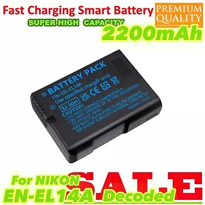 Decoded New Battery For Nikon EN-EL14EN-EL14a And Nikon Coolpix P7000-P7800Df • $23.66