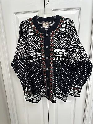 Dale Of Norway SZ L Classic Button Front Cardigan Sweater Flaw 46  Chest • $99.99