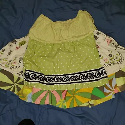 Matilda Jane Apron Skirt Size 4  Gretta Multicolor With Patio Tables & Birdcages • $17
