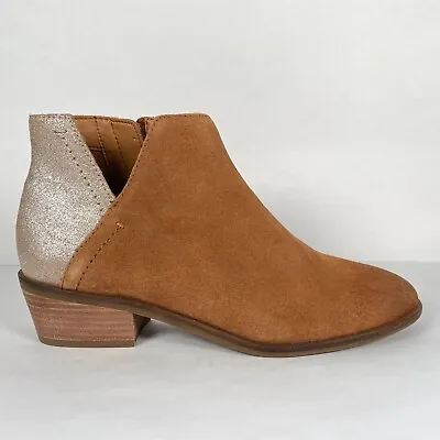Frye And Co. Caden Womens Size 9 M Cognac Brown Suede Ankle Boots Zip Up Shoes • $24.99