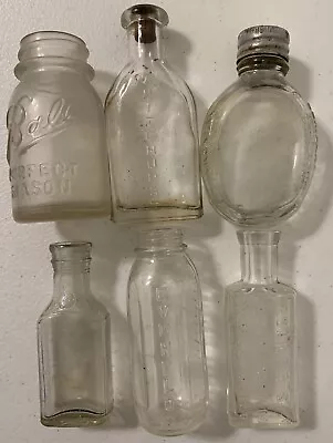 Vintage Bottle Lot 6 Small Ball JR Watkins Lyric Bakers Whitehurst Evenflo Glass • $55