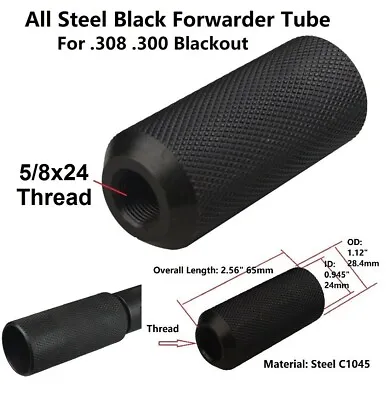 All Steel Muzzle Brake Tube 5/8x24 5/8-24 TPI Fits .308 .300 Blackout 762x39mm • $16.99