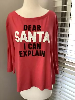 Vicoria Secret Red “Dear Santa I Can Explain” Knit Top Sz Lge • $5