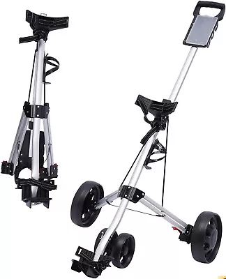 3-Wheel Golf Push Pull Cart Lightweight Folding Golf Walking Push Cart • $67.45