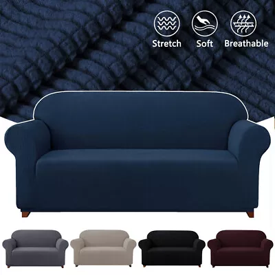 Super Thick Sofa Cover Stretch Couch Covers Lounge Slipcover Soft 1 2 3 4 Seater • $15.99