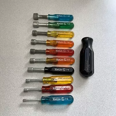 VINTAGE Xcelite Nut Driver 11 Piece Set W/ Torque Amplifier P-3 To P-12 USA • $25