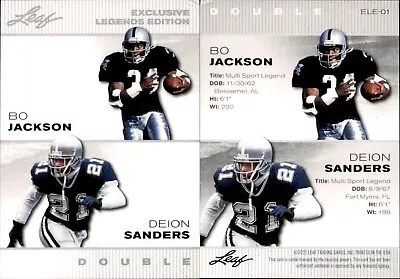 2023 Leaf Legends Edition Bo Jackson / Deion Sanders #ELE-01 Raiders / Cowboys • $4.95