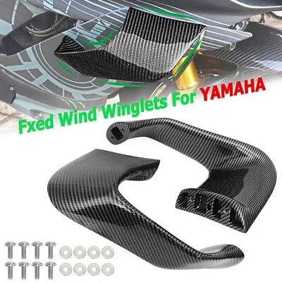 For 2015-2022 YAMAHA YZF-R1 YZF-R1M Carbon Fiber Winglets Wind Wing Fairing Kit • $230.97