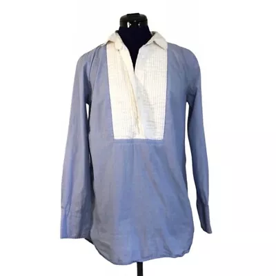 J Crew Women’s Blue White Chambray Long Sleeve Top Size XS • $15