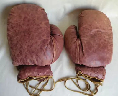 Antique Leather Pair Of Boxing Gloves Authentic Men's • $49.99