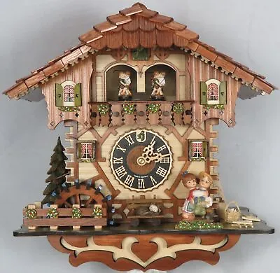 Hones Black Forest Cuckoo Clock Chalet Style 8-Day W/Music 13.5  Germany NEW • £791.61