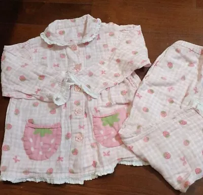 Mother Garden  Strawberry Pink 120cm Size Pajama  Mezzo Piano Sugar Bunnies • $79.40