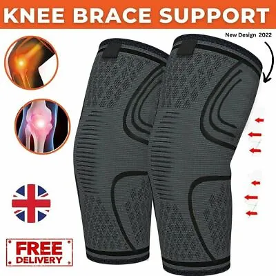 £4.49 • Buy Knee Support Compression Sleeve Brace Patella Arthritis Pain Relief Gym