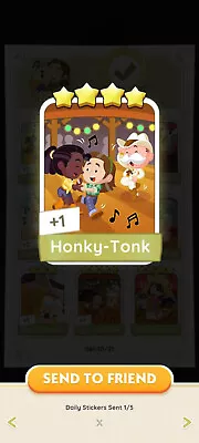 Monopoly Go Making Music Album 4⭐Star Sticker Set 10 - Honky-Tonk • $3.50